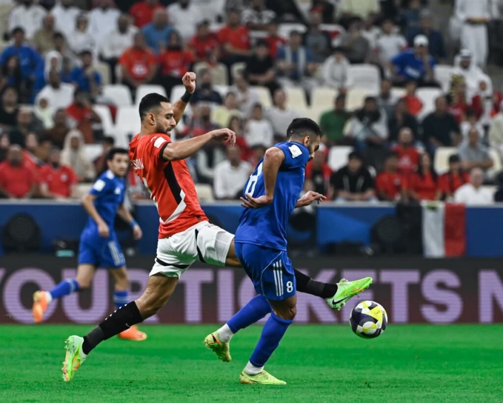 مباراة مصر والكويت في كأس العرب لقطة من مباراة مصر والكويت في كأس العرب بعد احتساب ركلتي جزاء وحالة طرد